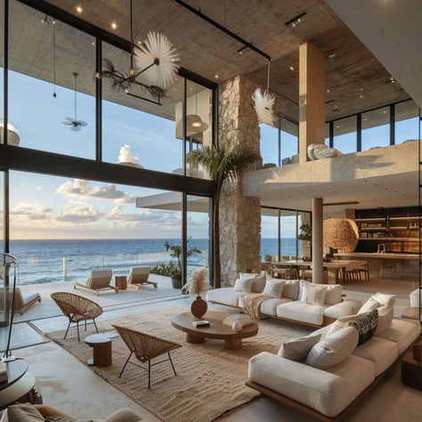 29 Chic Living Room Ideas Harmonizing Rustic and Modern Aesthetics Modern Rustic Beach House, Contemporary Living Room Inspiration, Whimsical Minecraft, Modern Living Room Ideas Luxury, Modern Beach Bedroom, Big Living Room Ideas, Living Room With A View, Rustic Modern Living Room, Chic Living Room Ideas