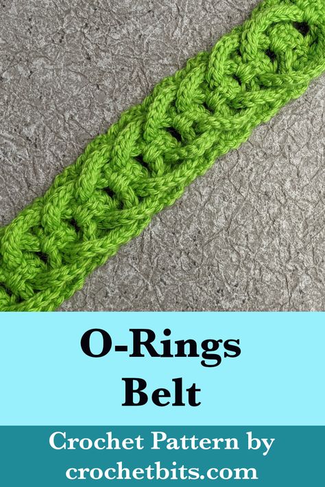 Crochet O-Rings Belt Pattern Belt Bag Crochet Pattern, Belt Crochet Pattern Free, Crochet Belts, Crochet Belt Pattern, How To Make Crochet Belt, Crochet Belt For Dress, Crochet Belt Free Pattern, Crocheted Belts, Belt Crochet