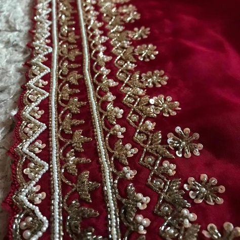 ♥️🧁D@D♥️🧁 Maroon Premium Pure Organza Silk drapes of luxury embellished with antique pearl sequins cut daana handwork & running handwork bp @ ₹7500 shipping free for Our Resellers Colour Customisation Possible ♥️ Indian Handwork Embroidery, Neck Stone Embroidery Designs, Badala Work Embroidery, Dabka Work Embroidery Border, Cut Beads Aari Work Design, Handwork Kurti Designs, Zardosi Embroidery Blouse, Pearl Embroidery Designs, Organza Outfits