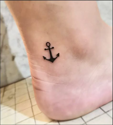 Anchor Tattoos-50 Awesome Anchor Tattoo Designs For Men And Women Ankle Anchor Tattoo, Matching Anchor Tattoos, Anchor Tattoos For Women, Simple Anchor Tattoo, Tiny Anchor Tattoo, Small Anchor Tattoos, Font Tato, Self Tattoo, Tattoos Shoulder