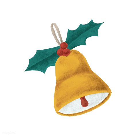 Hand drawn Christmas bell illustration | free image by rawpixel.com Bell Illustration Drawings, Christmas Bells Illustration, Christmas Bell Illustration, Christmas Bells Drawing, Bell Illustration, Christmas Leaf, Leaf Png, Sticker Illustration, Hand Drawn Christmas