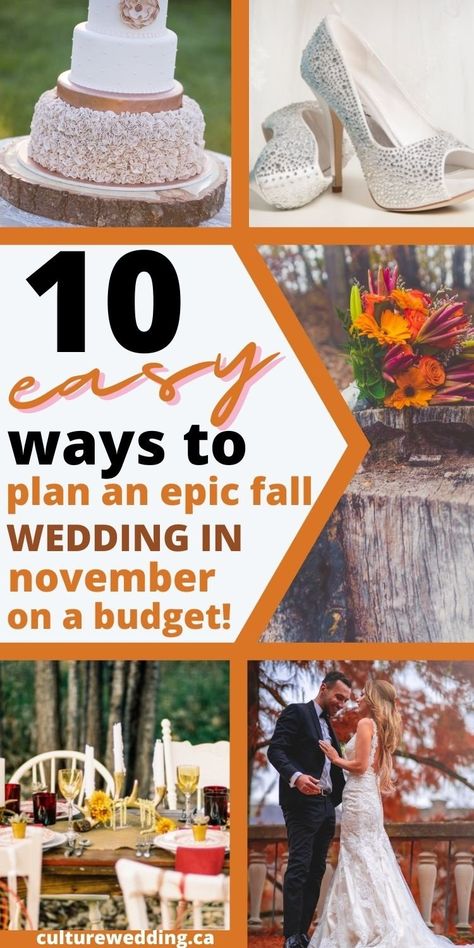 Wedding In November... {Should YOU Get Married in November}? November 2024 Wedding, Fall Wedding Diy Ideas, November Wedding Decorations, Cheap Fall Wedding Ideas, Fall In Love Wedding Theme, Wedding Chapel Decorations, November Wedding Colors, Spring Fireplace, November Wedding Ideas