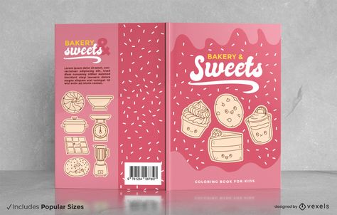 Bakery and sweets book cover design Cook Book Cover Design Aesthetic, Adobe Illustrator Portrait, Graphic Wedding Invitations, Amazing Book Covers, T Shirt Fundraiser, Magazine Layout Inspiration, Cookbook Design, Graphic Design Cards, Creative T Shirt Design