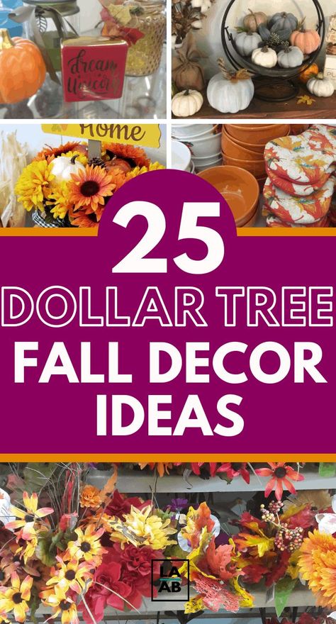 Fall Diy Decorations Dollar Stores, Dollarstore Fall Decor, Cheap Autumn Decor, Dollar Store Autumn Decor, Dollar Store Fall Table Centerpieces, Dollar Tree Fall Floral Arrangements, Fall Decorations For Office Cubicle, Thanksgiving Table Decor Dollar Tree, Fall Decor Ideas For The Home Dollar Tree