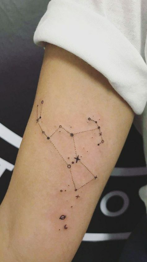 210+ Amazing Constellation Tattoos With Meanings (2023) - TattoosBoyGirl Orion's Constellation Tattoo, Minimalist Orion Tattoo, Orion Stars Tattoo, Orion Star Constellation Tattoo, Back Tattoo Constellation, Orion The Hunter Tattoo, Orion Tattoo Simple, Constellation Tattoo Orion, Orion Star Tattoo