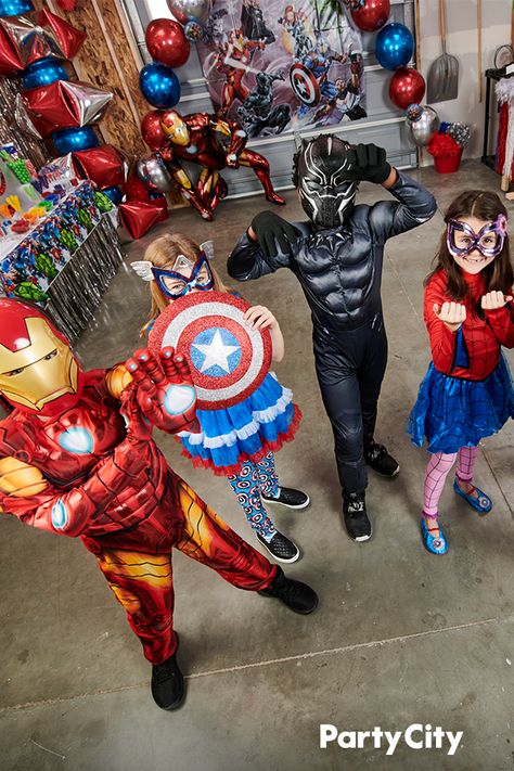 Avengers reporting for duty. Shop Party City’s Avengers collection for costumes, decorations, and more to throw a super birthday party. Avengers Party Favors, Avengers Party Ideas, Avengers Birthday Decorations, Graduation Party Treats, Avengers Birthday Party, Basketball Theme Birthday, All Avengers, Party City Balloons, Party City Costumes