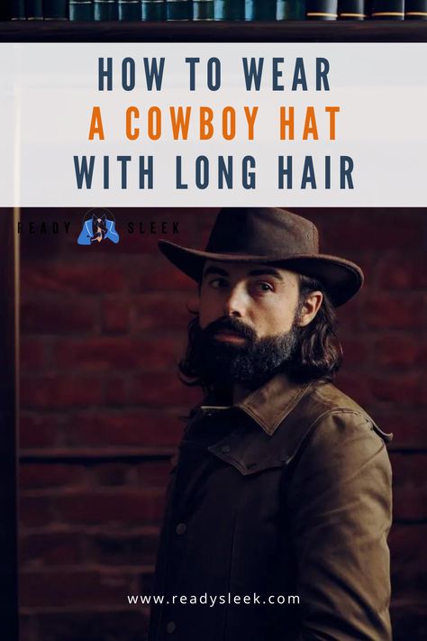 Cowboy hats look cool and casual, but it can be hard to know how to pull them off. So, can you wear a cowboy hat with long hair? Cowboy hats look great with long hair. Consider the color of your cowboy hat and think about its style. They work fantastically alongside denim or other leather garments. Facial hair is something that can enhance the ‘cowboy’ aesthetic of a cowboy hat with long hair. ... Image From Deposit Photos #cowboyhat #longhair #style #casualstyle Styling Cowboy Hat, Long Haired Cowboy, Cowboy Long Hair, Long Hair Cowboy, Ponytail With Hat, Hat With Long Hair, Best Cowboy Hats, Pumpkin Hair, Braided Crown Hairstyles