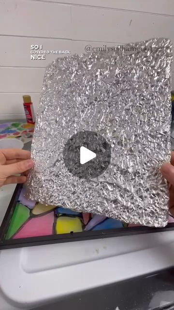 Emily Seilhamer on Instagram: "Tin foil craft HACK! 😱✨#artsandcrafts #crafting #stainedglass #easycrafts #tipsandtricks" Emily Seilhamer Art, Tin Foil Crafts, After School Art Club, School Art Club, Foil Crafts, Aluminum Foil Crafts, Tin Foil Art, After School Art, Aluminum Foil Art