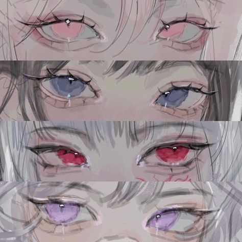 kaye on Instagram: “it’s my bday today so here’s an eye compilation 🥞 #eyes #eyedrawing #eyememe #wip #sketch #rkgk #illust #digitalart #myart #procreate…” Cute Art Styles Eyes, Eye Inspo Art, Oc Eyes Drawing, Eyes Refrence Art, Eye Refrences Drawing, How To Draw Eyes Color, Different Eye Drawings, How To Draw Pretty Eyes, Soft Eye Drawing