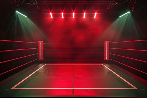 Boxing ring spotlight red architecture. | premium image by rawpixel.com Boxing Ring Background, Boxing Background, Black Background Light, Red Architecture, Boxing Rings, Battle Of The Bands, Drink Logo, Boxing Ring, Zepeto Background