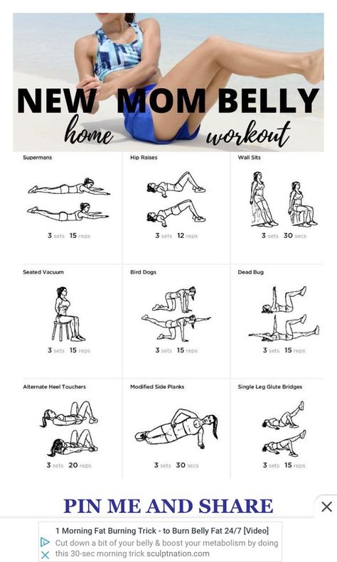 Simple Postpartum Workout, At Home Postpartum Workout, Postpartum Abs Exercises, Lose Baby Belly Pouch, Post Birth Workout, After Birth Abs Workout, Beginner Postpartum Workout At Home, Post Partum Lower Ab Workout, Full Body Post Partum Workout