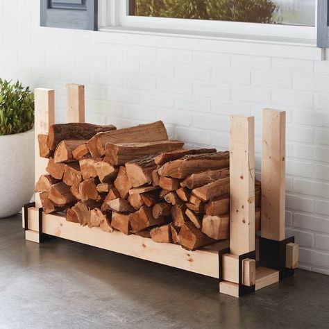 Master Forge 6-in x 4-in Metal Adjustable Firewood Rack in the Firewood Racks department at Lowes.com Indoor Firewood Storage Ideas, Wood Holder For Fireplace, Fireplace Wood Storage, Firewood Storage Rack, Firewood Racks, Firewood Holder, Wood Holder, Corner Brackets, Firewood Rack