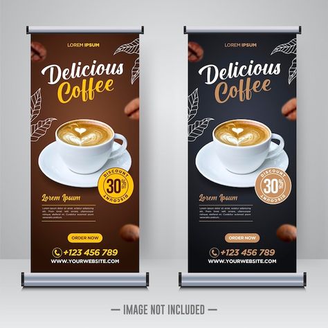 Coffee Banner, Rollup Design, Standing Banner Design, Shop Banner Design, Coffee Poster Design, Retro Business Card, Standee Design, X Banner, Planner Logo