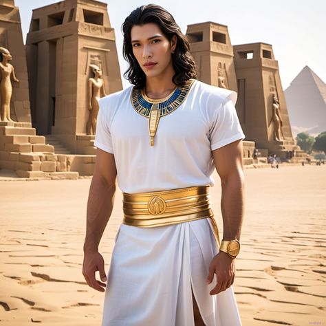 Egyptian Outfit Male, Mens Egypt Outfit, Egypt Clothing Male, Egyptian Traditional Clothing Male, Ancient Egyptian Mens Fashion, Prince Of Egypt Costumes, Egyptian Cosplay Men, Egyptian Outfit, Egypt Costume