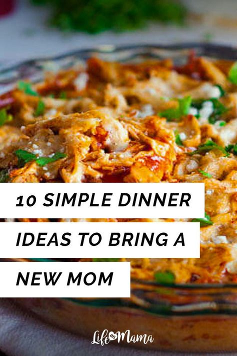 One of my favorite times to take meals to friends is when they have a baby. There’s nothing like bringing home a new baby and sometimes a hot meal is all you need to survive a sleepless night or a crying newborn. If you need a list of some easy meals to take to your new mom friends, then check out some of these tasty recipes! | #moms #cooking #food #recipes Easy Dinner Recipes For New Moms, Best Meals To Give New Moms, Good Meals To Take To A New Mom, Easy Recipes For New Moms, Mom Time Out Recipes, Recipes To Take To New Moms, Newborn Meals New Moms, New Mom Recipes Dinners, Easy Meals For Family With New Baby