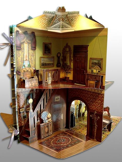 Pop Up Doll House Book, Pop Up Paper Doll House, Pop Up Doll House, Paper Doll Art, Pop Up House, Victorian Doll House, Arte Pop Up, Victorian Paper Dolls, Paper Dollhouse