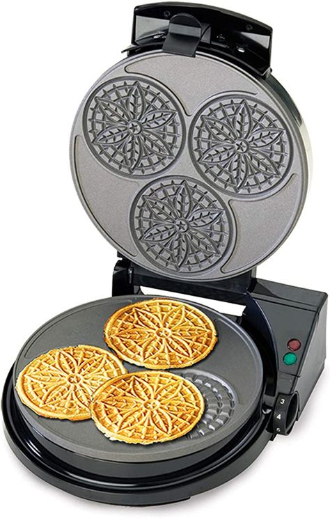 Amazon.com: Chef’sChoice PizzellePro Express Bake Nonstick Pizzelle Maker Features Color Select Control and Instant Temperature Recovery Easy to Clean, 3-Slice, Silver: Electric Pizzelle Makers: Home & Kitchen Pizzelle Makers, Pizzelle Iron, Pizzelle Maker, Meals For Busy Moms, Best Waffle Maker, Pizzelle Cookies, Pizzelle Recipe, Grandma Recipes, Cookie Maker