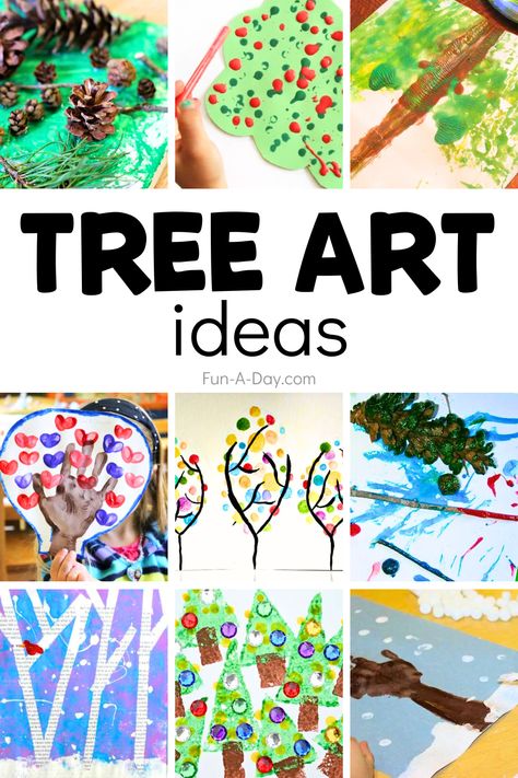 Tree Art Ideas for Kids Prek Tree Crafts, Tree Art For Preschoolers, Preschool Tree Art, Preschool Trees Theme, Pre K Tree Activities, Tree Craft Kindergarten, Creative Curriculum Tree Study Activities, Tree Study Art Preschool, How To Make A Tree For Classroom