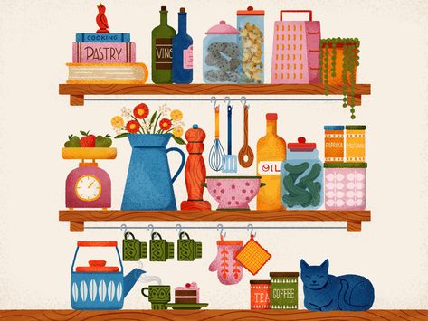 Kitchen Confidential, Picture Books Illustration, 500 Piece Jigsaw Puzzles, Lotus Design, 500 Piece Puzzles, Learning Design, Dessin Adorable, Retro Illustration, Kitchen Essentials