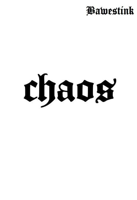 Edgy Font Tattoo, Curse Word Tattoos, Evil Word Tattoo, Love My Chaos Tattoo, Text Fonts Tattoo, Gang Font Tattoo, Chaos Tattoos For Women, Grunge Font Tattoo, Contribute To The Chaos Tattoo