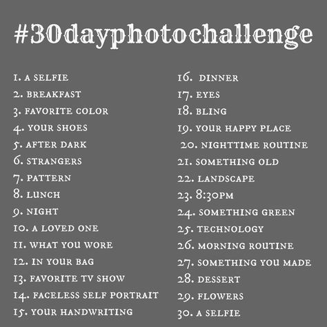 A Photo A Day Challenge, Daily Picture Challenge, Picture Challenge Instagram, Post A Picture Of Challenge, 30 Day Selfie Challenge, A Picture A Day Challenge, Selfie Challenge List, 30 Day Instagram Challenge Posts, 30 Day Picture Challenge