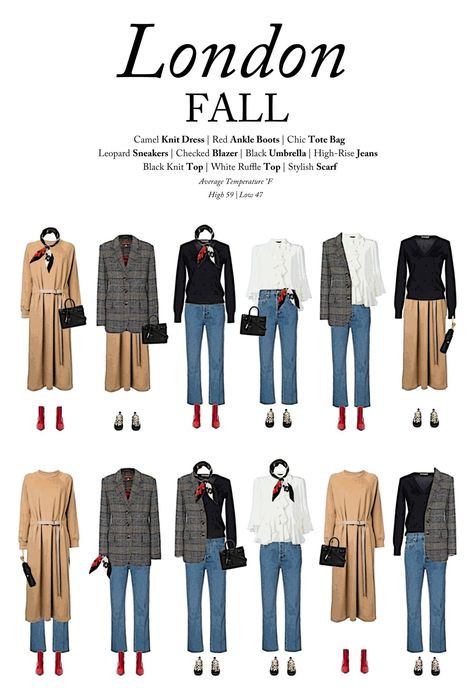 How To Dress In London In Fall, London Outfits For October, London Wardrobe Capsule, London Fashion In November, London Street Style Fall, Travel Capsule Wardrobe Uk Fall, London Fall Fashion Outfits, Pack For London Fall, Fall Capsule Wardrobe 2022 Travel