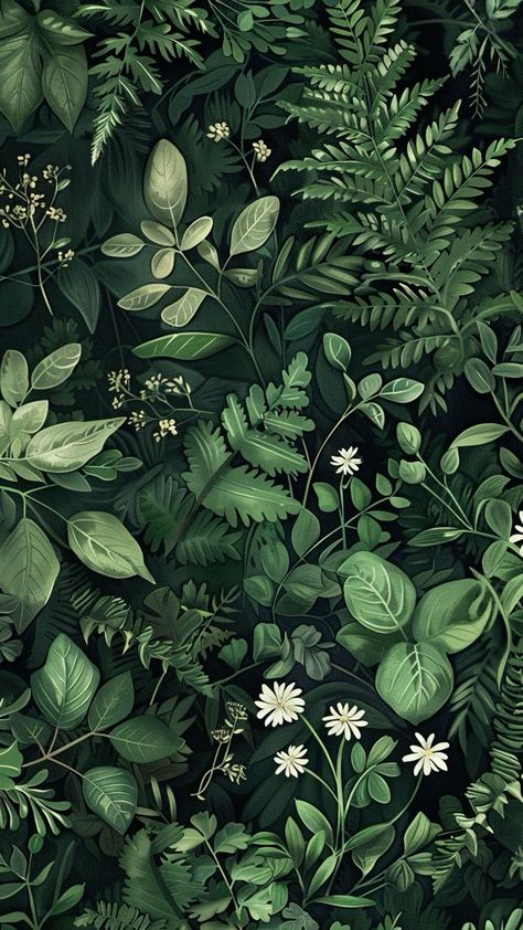 Leafy Green Wallpaper, Art With Dark Background, Laurel Green Aesthetic, Nature Elements Illustration, Dark Green Flowers Aesthetic, Ipad Wallpaper Dark Green, Dark Green Ipad Wallpaper, Green Drawing Aesthetic, Wallpaper Backgrounds Green Aesthetic