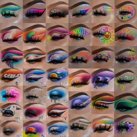 Eye Makeup Colorful, Disney Eye Makeup, Eye Makeup Natural, Crazy Eye Makeup, Fantasy Make-up, Makeup Colorful, Pretty Eye Makeup, Natural Make Up Looks, Cute Eye Makeup