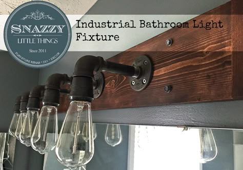 Industrial Light Fixtures Bathroom, Industrial Bathroom Lighting, Industrial Vanity Light, Color Walls, Diy Industrial Lighting, Industrial Vanity, Industrial Diy, Lighting Diy, Diy Lampe