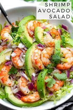 Shrimp And Avocado Salad, Shrimp And Avocado, Sea Food Salad Recipes, Shrimp Recipes Healthy, Avocado Salad Recipes, Fresh Salad Recipes, Shrimp Avocado, Shrimp Recipes Easy, Best Salad Recipes