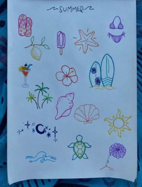 Easy Things To Doodle Simple, Preppy Summer Drawings, East Things To Draw When Bored, Cute Preppy Things To Draw, Preppy Drawings Sketches Easy, Obx Drawings Easy, Preppy Things To Draw Easy, Easy Beachy Drawings, Obx Draw Ideas