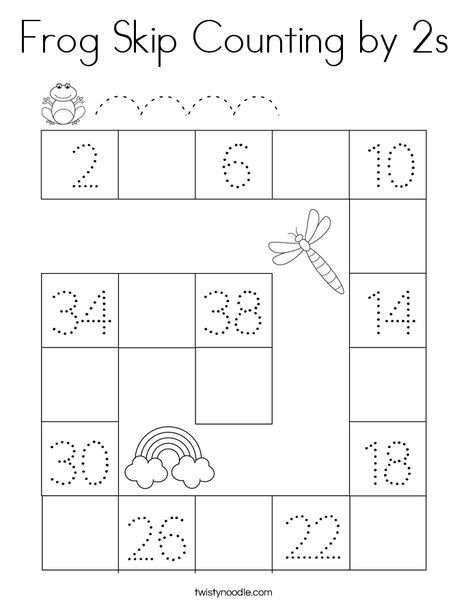 Frog Skip Counting by 2s Coloring Page - Twisty Noodle Count By Twos Worksheet, Skipping Numbers Worksheet, Counting By Twos Worksheet, Skip Counting Worksheets Kindergarten, Counting By 2's Activities, How To Teach Skip Counting By 2, Skip Counting Worksheets Grade 1, Count By 2s Activities, Skip Count By 2's Activities