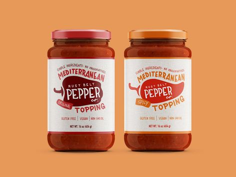 Rust Belt Pepper Co. on Behance Hannah Hart, Jam Packaging, Spices Packaging, Honey Label, Jar Packaging, Rust Belt, Bottle Label Design, Food Branding, Jar Design