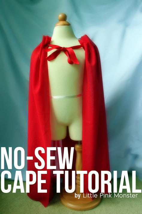 DIY No Sew Cape Tutorial   I could go as Little Red Riding Hood... How To Make A Cape, No Sew Cape, Superhero Dress Up, Cape Tutorial, Diy Cape, Capes For Kids, Hallowen Costume, Diy Kostüm, Superhero Capes