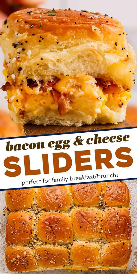 These breakfast sliders have everything you love about your favorite fast food breakfast sandwich, in fun, slider form! Great to make for a big family breakfast, or to meal prep ahead for the week. Breakfast Sliders, Bacon Egg Cheese, The Chunky Chef, Fast Food Breakfast, Chunky Chef, Breakfast Slider, Cheese Sliders, Breakfast Sandwich Recipes, Breakfast Prep