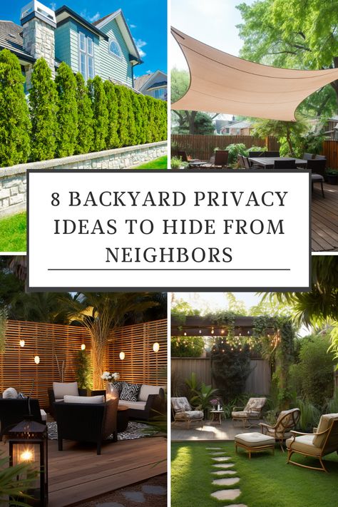 Find out how to shield your outdoor space from prying eyes with these eight ingenious privacy solutions, transforming your backyard into a secluded haven. Easy Backyard Privacy Ideas, Above Ground Privacy Ideas, Split Backyard Ideas, Privacy For Small Backyard, Privacy Around Patio, Backyard Separation Ideas, Backyard Fence Covering Ideas, Yard Separation Ideas, Pergola For Privacy