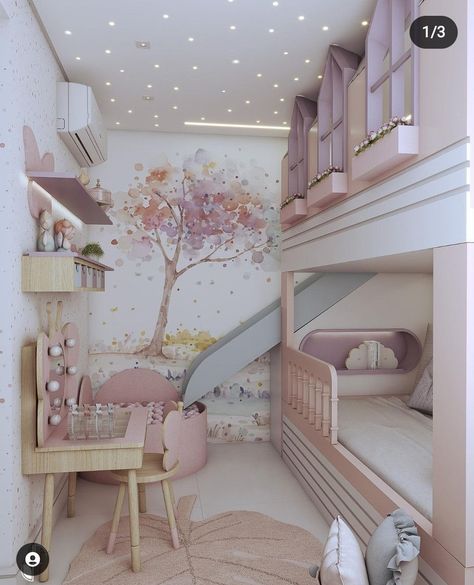 Toddler girl room decorating ideas pink princess bed Toddler Pink Room, Kids Bedroom Ideas For Girls Toddler, Pink Toddler Bedroom, Pink Girl Room Decor, Bed For Girls Room, Pink Bedroom For Girls, Pink Girl Room, Kids Room Interior Design, Toddler Girl Room