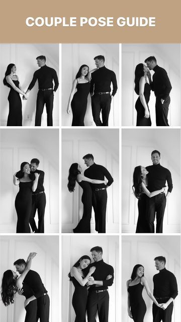 Mel Hwang on Instagram: "new cute couple pose guide 🫶🏻📸 for all of our favourite poses all in one place 🤍 TIPS: - these have been the ones we’ve been using most recently all in one place and are super easy for any occasion - if the video moves too fast, you can screen record or download the video to slow it down to reference - we used a lot of these for our wedding this year but you can also use them for engagement shoots, portraits, special moments/occasions, or just for a new cute gram pic - we chose a white wall in our home so you really can do these anywhere. Focus on your connection between each other as the focus of the shot - there’s a variety of ones you can do for different height differences (some may work better for you than others) - the photos here are screen grabbed from Couples Candid Photography, Pose Guide, Posing For Pictures, Couples Pose, Cute Engagement Photos, Couple Engagement Pictures, Engagement Pictures Poses, Wedding Picture Poses, 사진 촬영 포즈