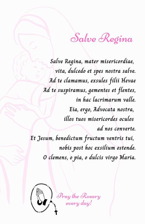 Rosary In Latin, Remember To Pray, Salve Regina, Pray The Rosary, Praying The Rosary, Beautiful Prayers, The Rosary, Catholic Prayers, Our Lady