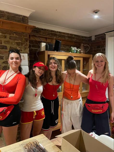 Group Outfits Theme, Carnival Costumes Ideas Group, Costume Ideas From Movies, Leavers Outfits, Job Costumes, Occupation Costumes, Baywatch Outfit, Birthday Costume Ideas, Halloween Costumes For Two