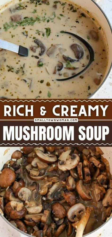 Velvety smooth, rich, and creamy, this is the best mushroom soup recipe to make at home! This crazy delicious soup really puts canned mushroom soup to shame with authentic mushroom flavor. Everyone will enjoy this homemade dinner recipe! Tarragon Soup, Whole Foods List, Homemade Cream Of Mushroom Soup, Homemade Cream Of Mushroom, My Crazy Good Life, Creamy Mushroom Soup, Mushroom Soup Recipes, Best Casseroles, Cream Of Mushroom Soup