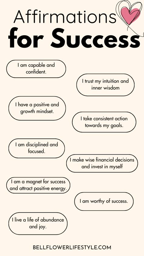 How To Make Affirmations Work, Best Affirmations For Success Positive, Mantras For Success, Successful Work Affirmations, Success Manifestation Quotes, Motivational Affirmations For Success, Driving Test Affirmations, Education Affirmations, Talent Affirmations