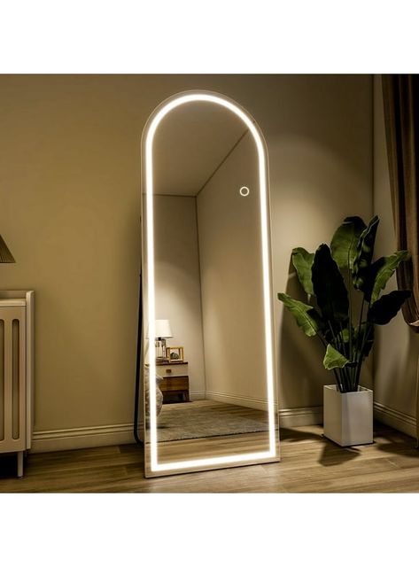 Standing Floor Mirror, Arched Full Length Mirror, Mirror Standing, New Room Decor, Salon Suites, Room Redesign, White Mirror, Dorm Room Essentials, Bedroom Mirror