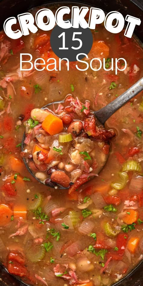 15 Bean Chili Crock Pot, 16 Bean Soup Mix Recipes, Recipes Using 15 Bean Soup, 15 Beans In Crockpot, 16 Bean Soup Crockpot Slow Cooker, Beans Ham Hock Crock Pot, 13bean Soup, 15 Bean Soup Crock Pot Ham Hock, 15 Bean Soup With Ham Hocks