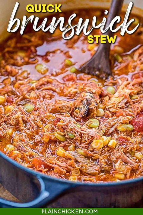 Easy Brunswick Stew Recipe, Brunswick Stew Recipe Easy, Homemade Brunswick Stew Recipe, Easy Brunswick Stew, Best Brunswick Stew Recipe, Brunswick Stew Recipe, Stew Recipes Crockpot, Panini Recipes Chicken, Recipe With Chicken