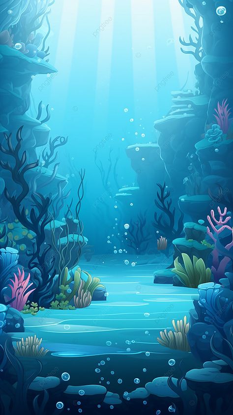 Deep Sea Plant Rock Cartoon Sea Water Advertising Background Deep Sea Wallpaper, Under The Sea Background, Underwater Drawing, Underwater Cartoon, Mermaid Background, Underwater Background, Ocean Drawing, Ocean Background, Sea Drawing