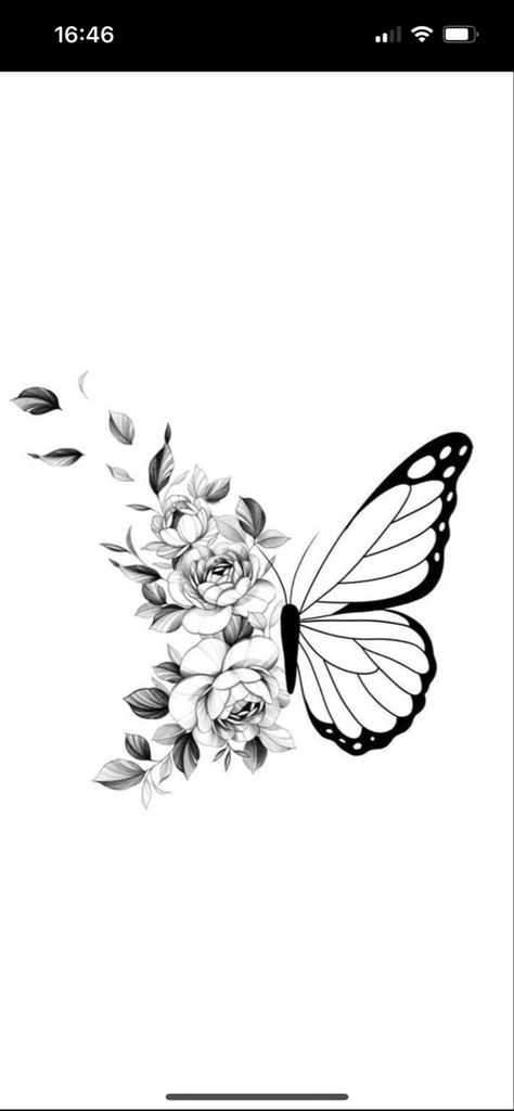 Monarch Butterfly And Rose Tattoo, Half Butterfly Tattoo Designs, Butterfly To Flower Tattoo, Butterfly Tattoo Flower Wings, Tattoo Ideas Flowers And Butterflies, Butterfly Turning Into Flowers Tattoo, Flowers Around Butterfly Tattoo, Back Of Arm Butterfly Tattoo Women, Upper Back Butterfly Tattoo Women