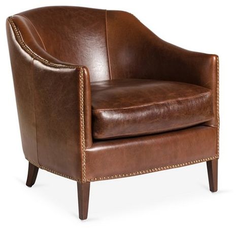 Verona Leather Club Chair, Saddle | One Kings Lane Parisian Furniture, Tweed Furniture, Leather Occasional Chair, Comfort Chair, Brown Leather Chairs, Safari Chair, Club Armchair, House Remodeling, Leather Club Chairs