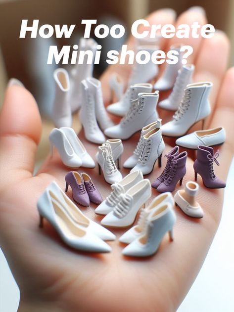 how to create miniature shoes Doll Shoe Making, Miniature Tutorials Step By Step, Miniature Shoes Diy, Bjd Clothes Pattern 1/4, How To Make Doll Shoes, Doll Miniatures Diy, Miniature Dolls How To Make, Mini Things To Make, How To Make Miniature Things