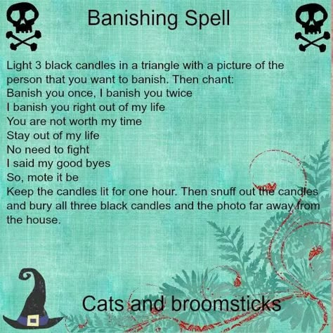 Banish spell of a person Witchcraft Banishing Spells, Banishing Spirits, Banishing Spells, Banishing Spell, Witchcraft Spells For Beginners, Revenge Spells, Spells For Beginners, Easy Spells, Magic Spell Book